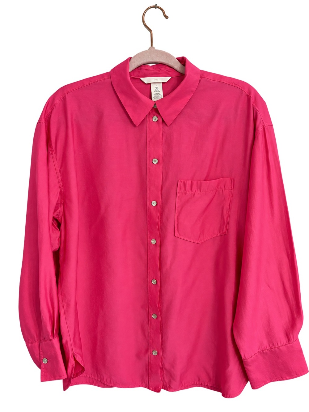H&M Women’s Pink Button Down Blouse Size Small Long Sleeve
